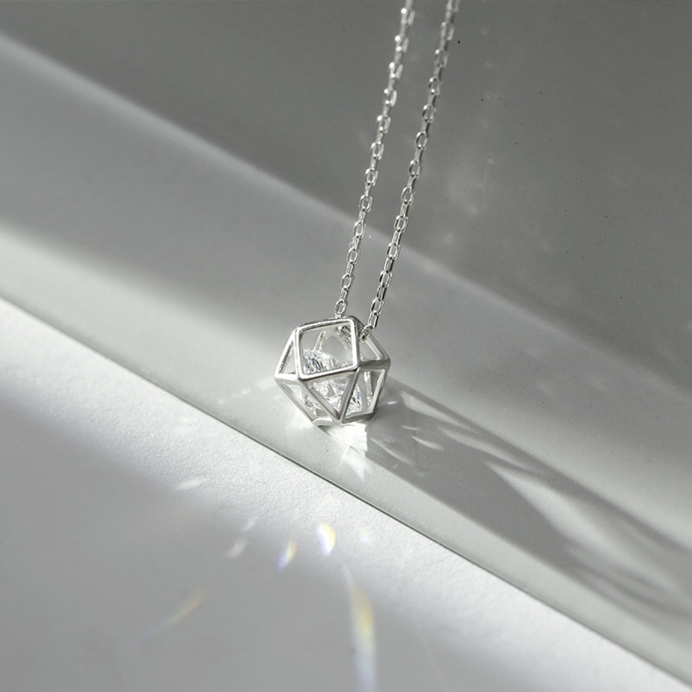 🌕silver geometric necklace